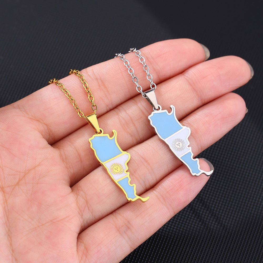 Collana Pendente Geometrica Minimalista in Acciaio Inox con Ciondolo in Acciaio al Titanio e Finitura Placcata, Unisex