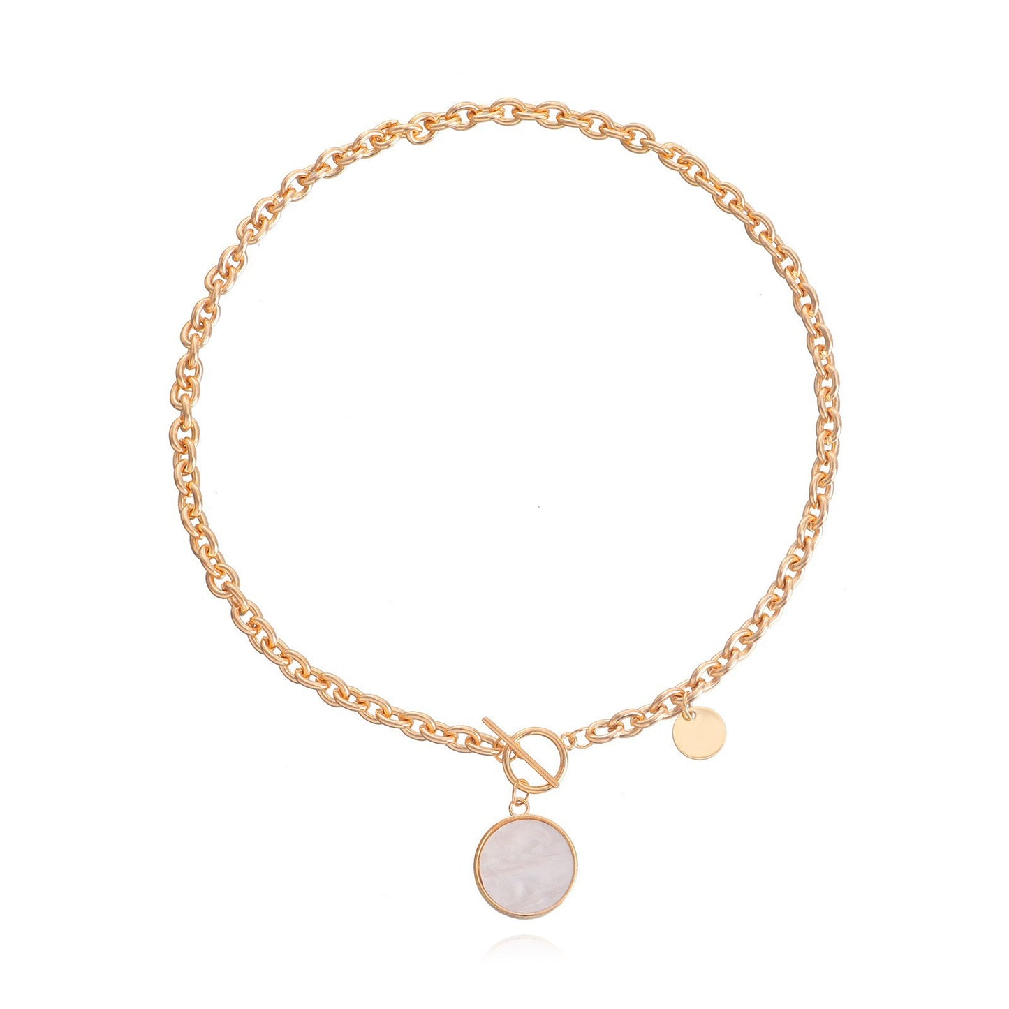 INS Style Heart and Cross Pendant Necklace for Women Alloy Chain with Electroplated Finish