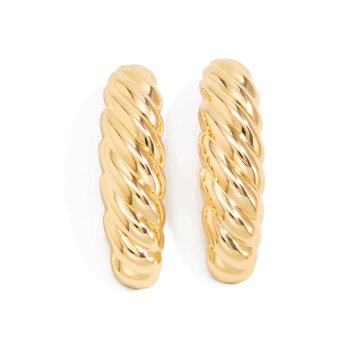 Fashionable Hollow Ginkgo Leaf Zinc Alloy Earrings with Shell Pattern