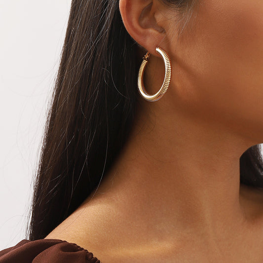Geometric Spiral Wrap Circle Earrings for Women with Plated Finish, Edgy Sweet Style