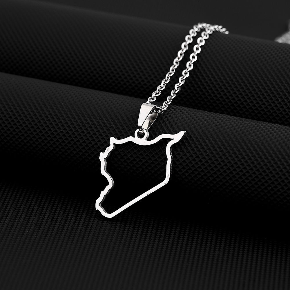 Collar con colgante geométrico minimalista de acero de titanio con acabado chapado y cadena tipo O, unisex, para uso diario