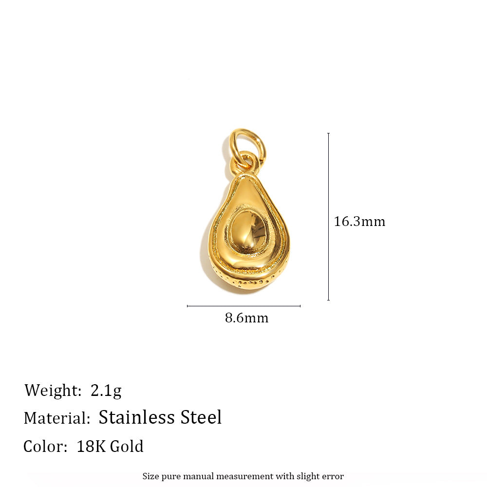 18K Gold Plated Stainless Steel Geometric Donut Charm Bar