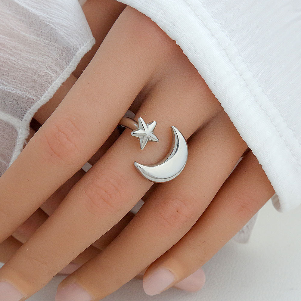 Anillo Ajustable Minimalista Geométrico de Acero Inoxidable con Baño de Oro para Mujer y Hombre