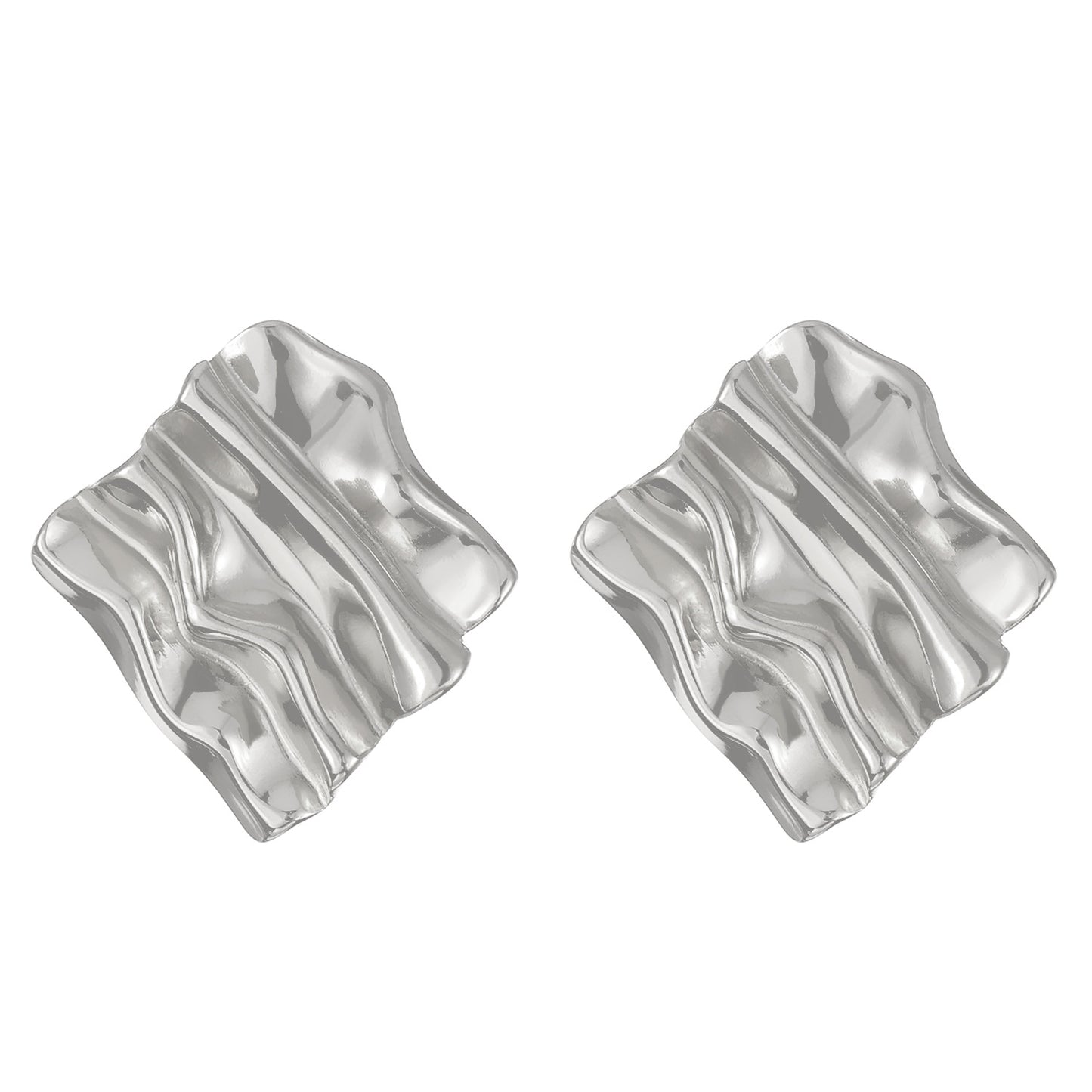Pendientes Minimalistas Geométricos Cuadrados de Acero de Titanio para Mujer con Acabado Chapado y Diseño Moderno