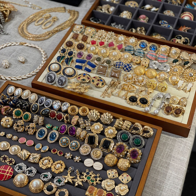 Pendientes geométricos de estilo vintage en aleación con acabado chapado para mujer