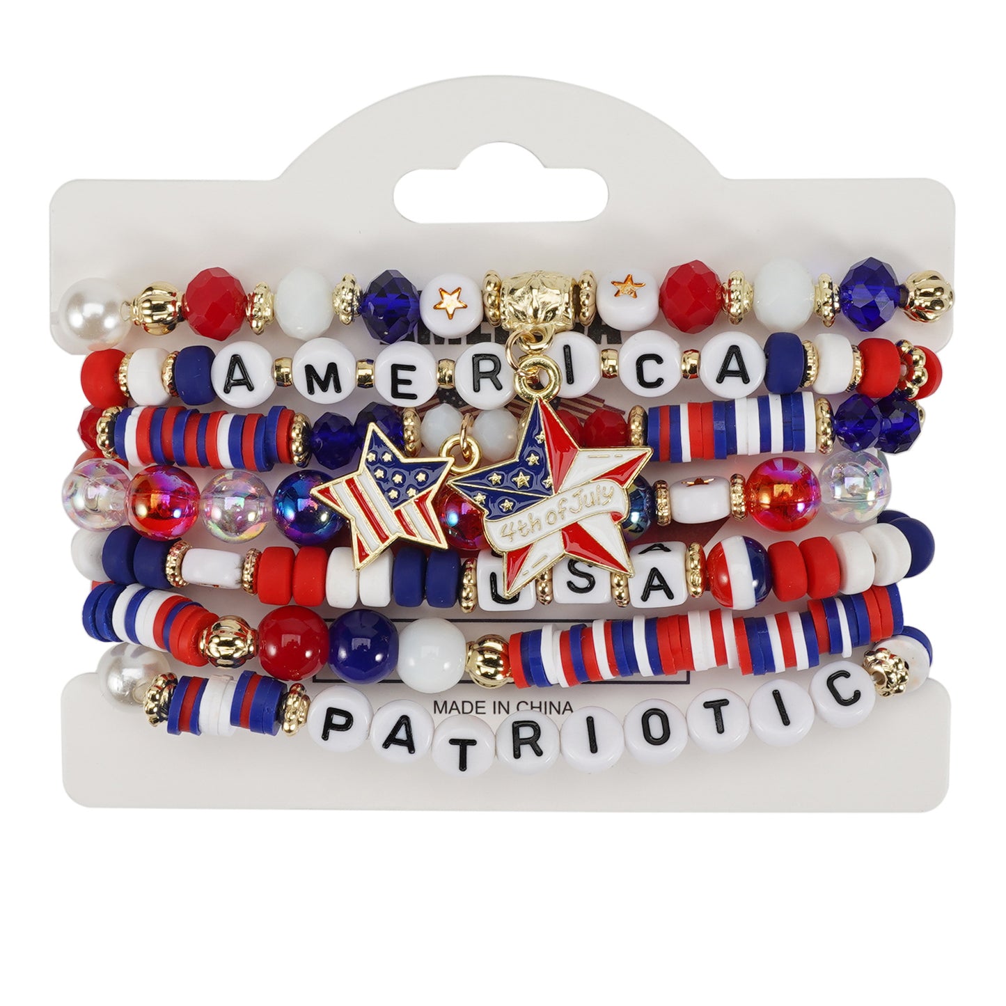 Geometric Resin Bracelet Unisex Patriotic Gift