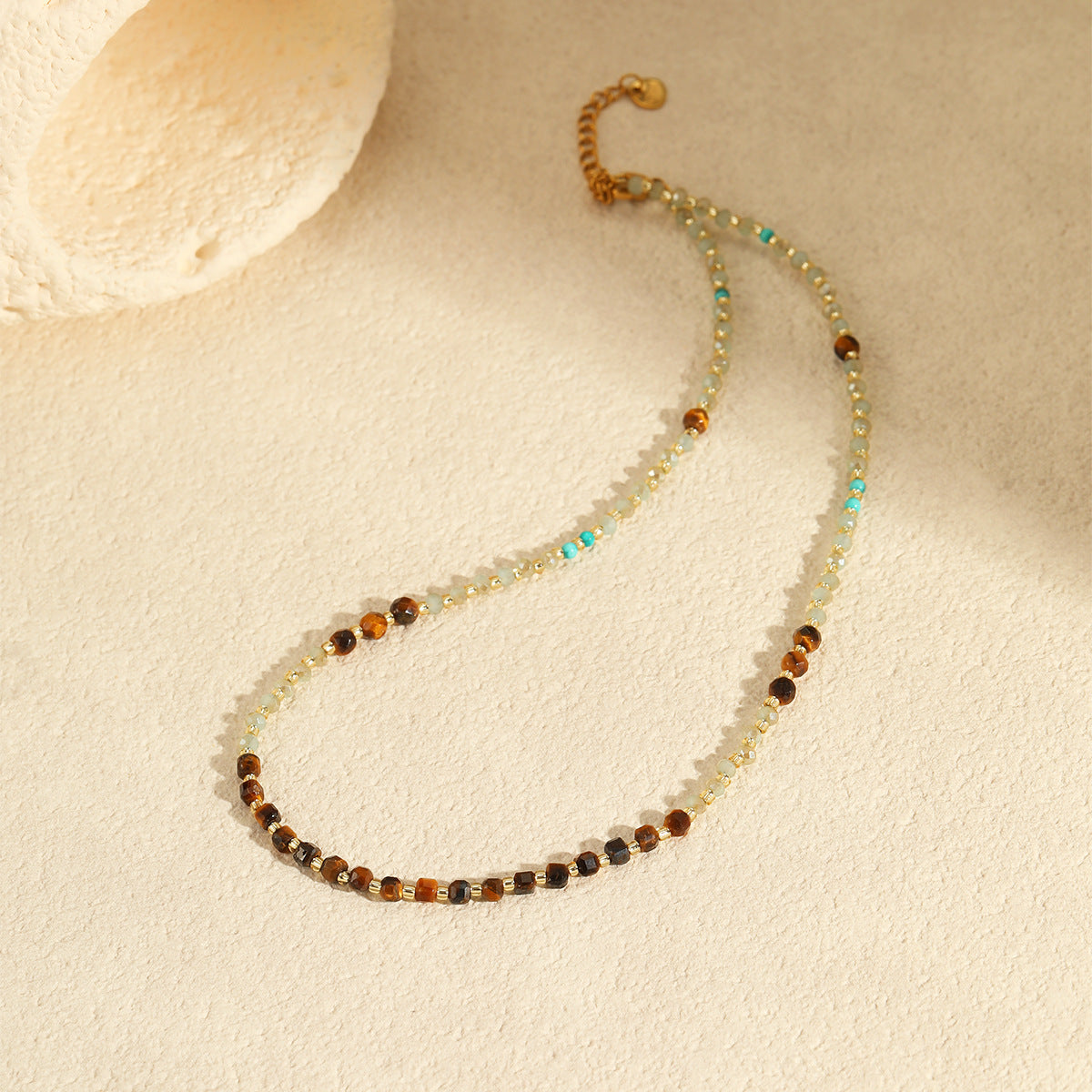 Collar colgante geométrico minimalista de acero inoxidable con chapado en oro para mujer