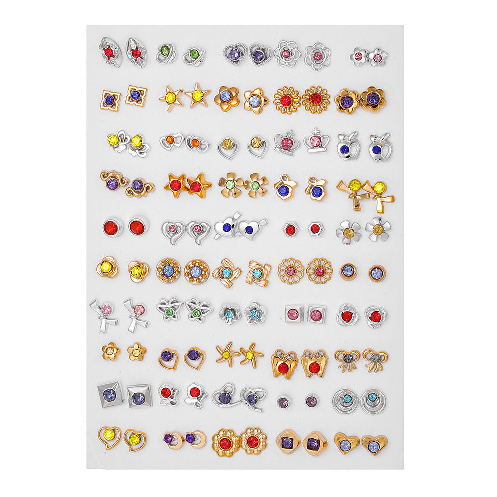 Minimalist Geometric Round Acrylic Stud Earrings with Rhinestone Plating for Women
