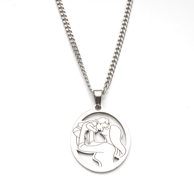Collana da donna minimalista geometrica in acciaio inossidabile con finitura placcata