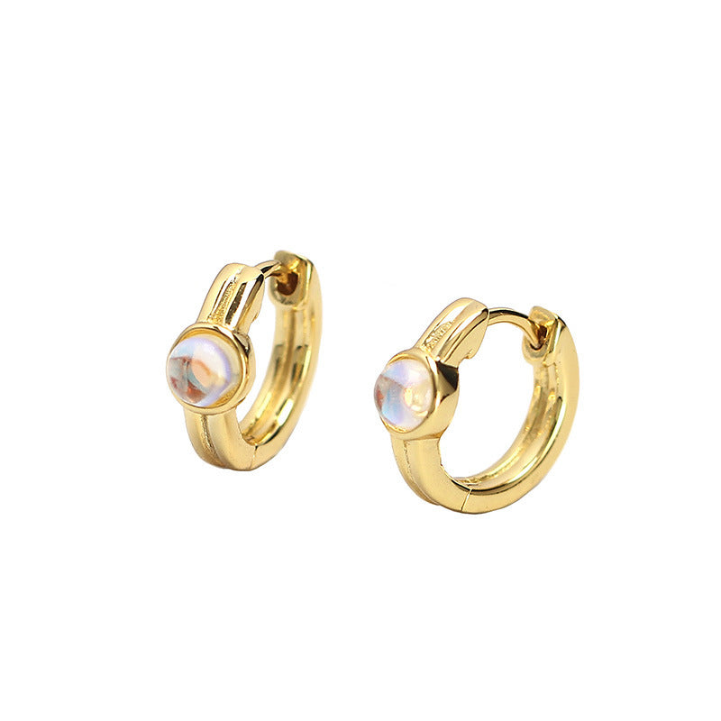 Orecchini a clip geometrici minimalisti in argento sterling S925 placcati per donna