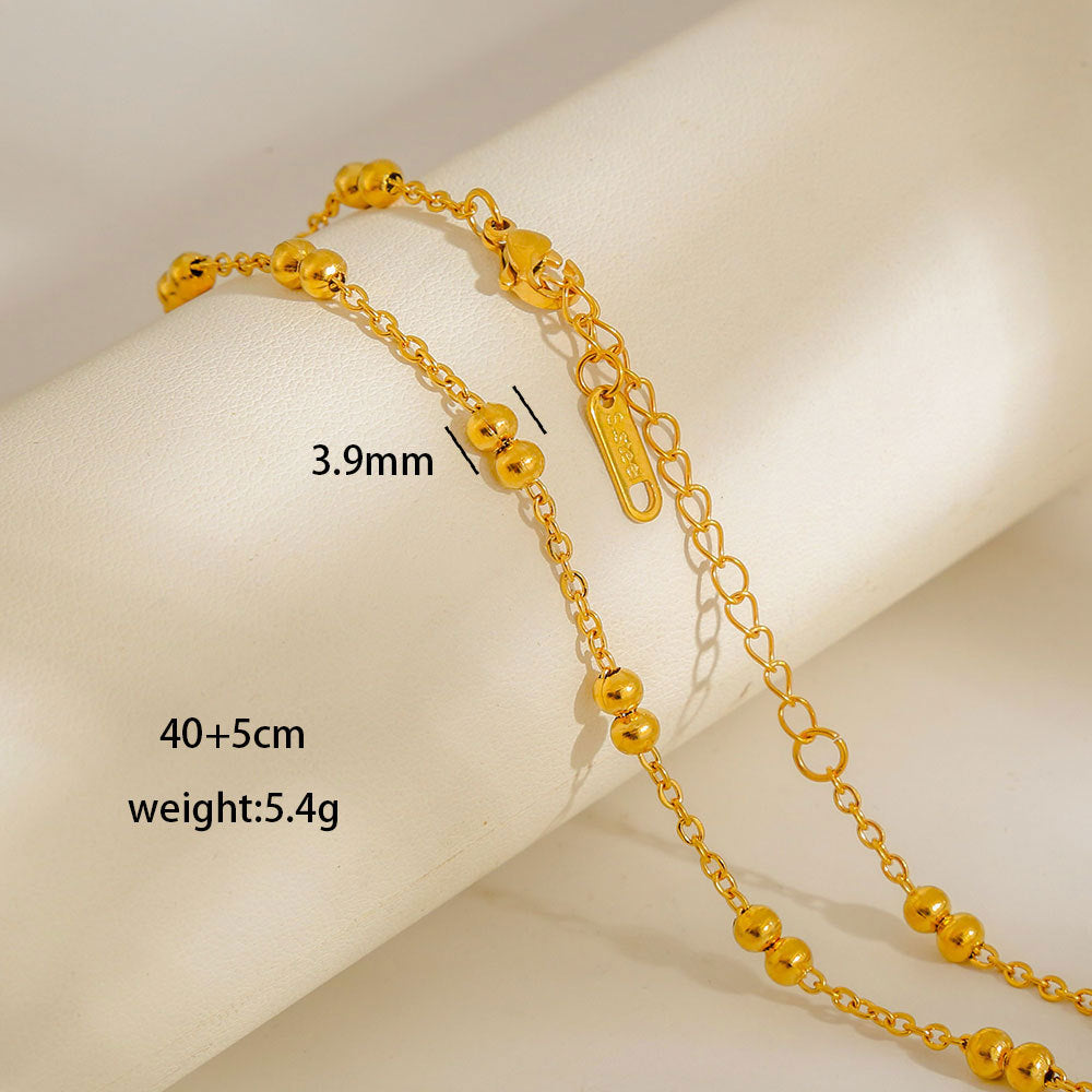 Collana con Ciondoli Geometrici Minimalisti in Acciaio al Titanio Placcato con Nappe, Charm Fai da Te per Donne