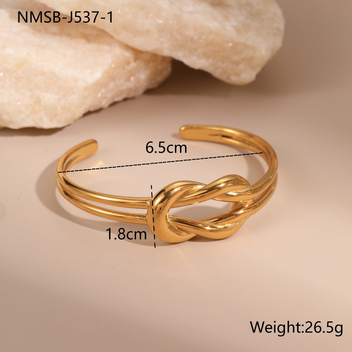 Elegante bracciale geometrico da donna in acciaio inossidabile con finitura placcata