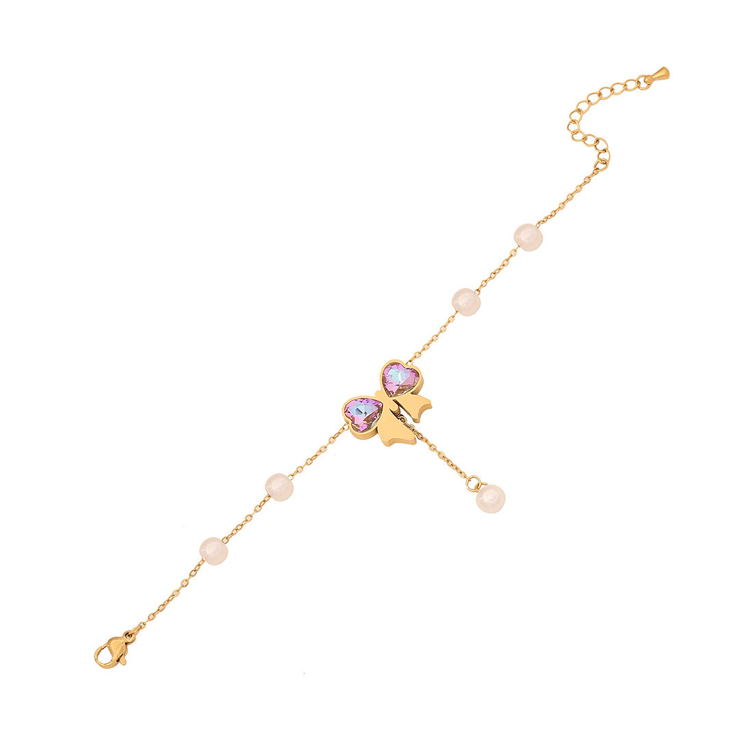 Fashionable Bowknot Pendant Necklace Set in Stainless Steel with Plated Finish for Women, Snake Chain Locket Necklace