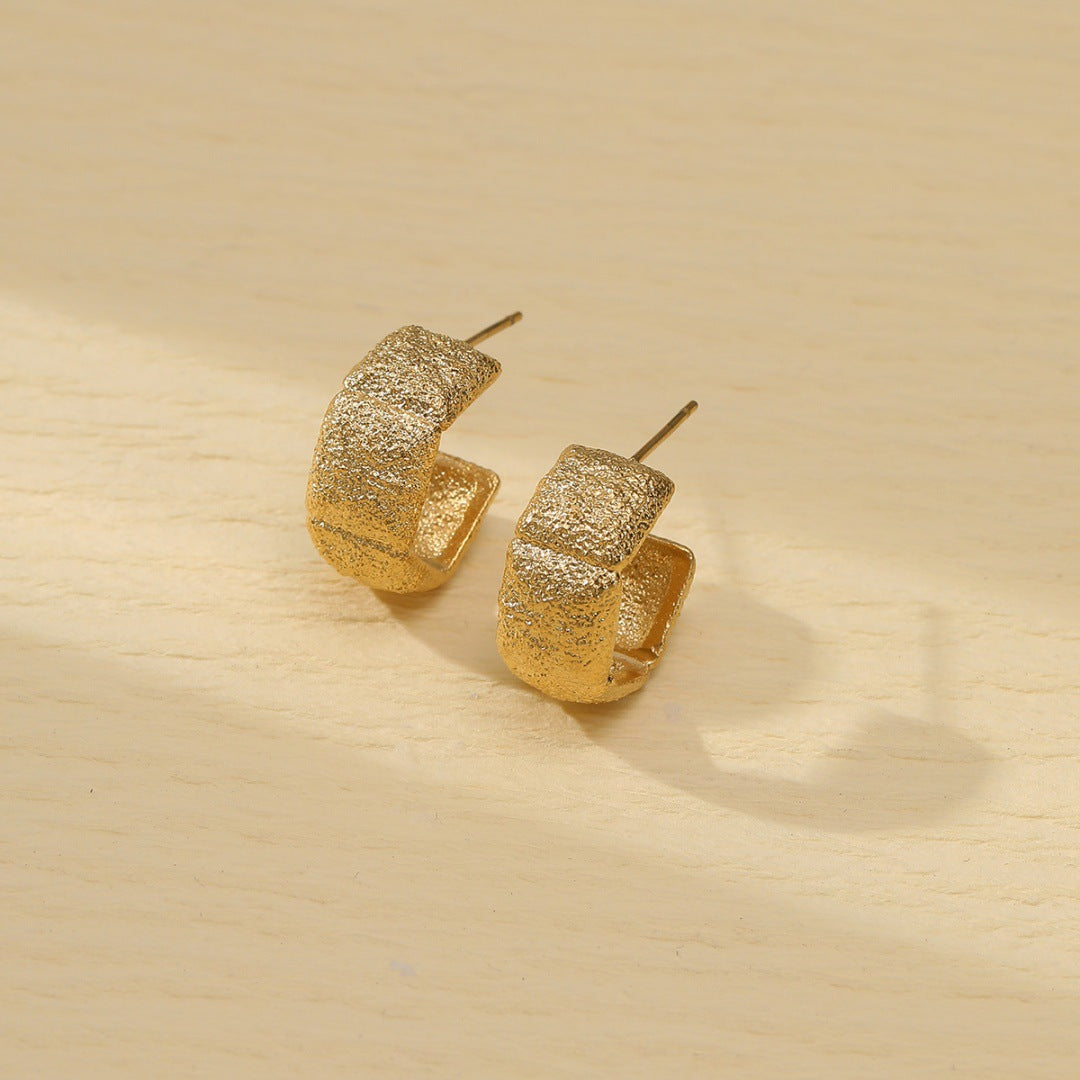 Pendientes de titanio de acero inoxidable con acabado mate, pendientes de mujer a la moda, joyería de acero inoxidable de lujo con superficie chapada