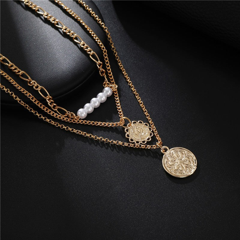 Casual Geometric Alloy Ball Chain Necklace