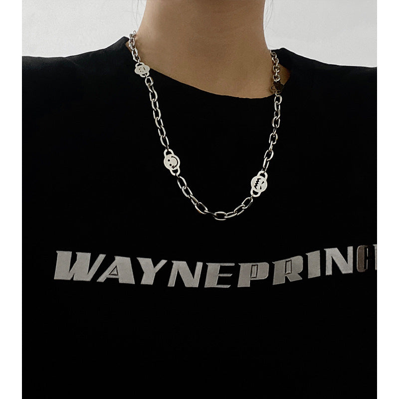 Collar Minimalista de Doble Capa con Cadena de Serpiente, Geométrico, de Acero de Titanio, Bañado, Unisex