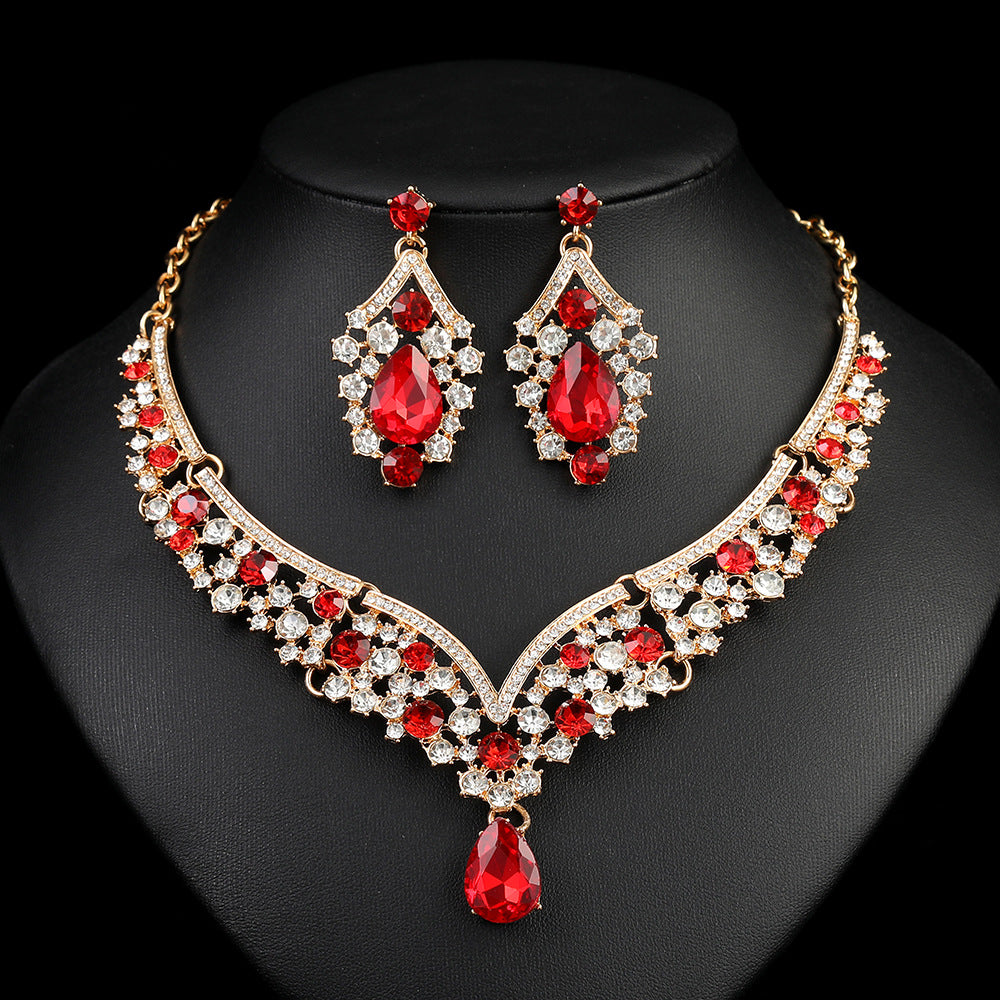 Vintage Style Floral Pattern Geometric Dot and Line Alloy Necklace Set with O-Chain and Matching Earrings for Women