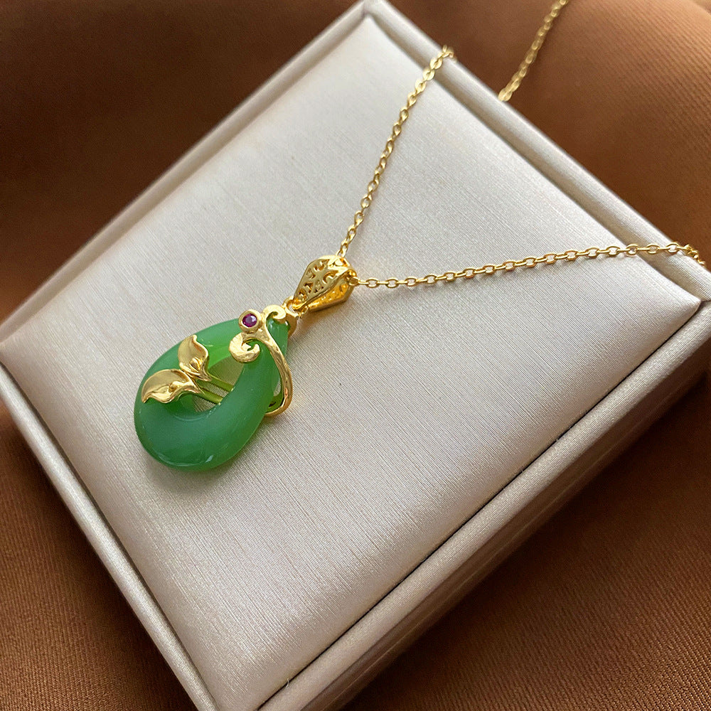 Collana con Ciondolo Floreale Minimalista per Donne e Uomini in Acciaio al Titanio con Catena a Serpente, Finitura Galvanizzata e Design Irregolare