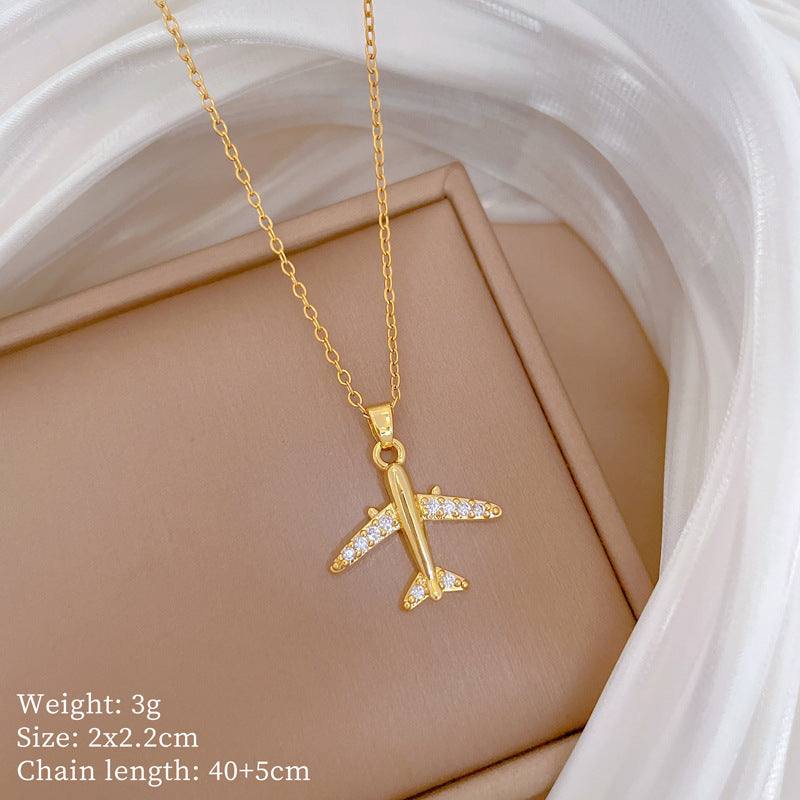 Collana Minimalista Geometrica in Acciaio al Titanio con Pendente in Rame Placcato Oro su Catena a Maglie per Uomo e Donna