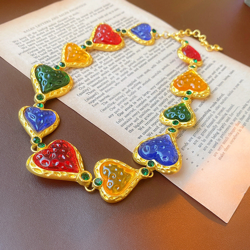 Collana con ciondolo geometrico vintage in lega per donna con catena a medaglione placcata