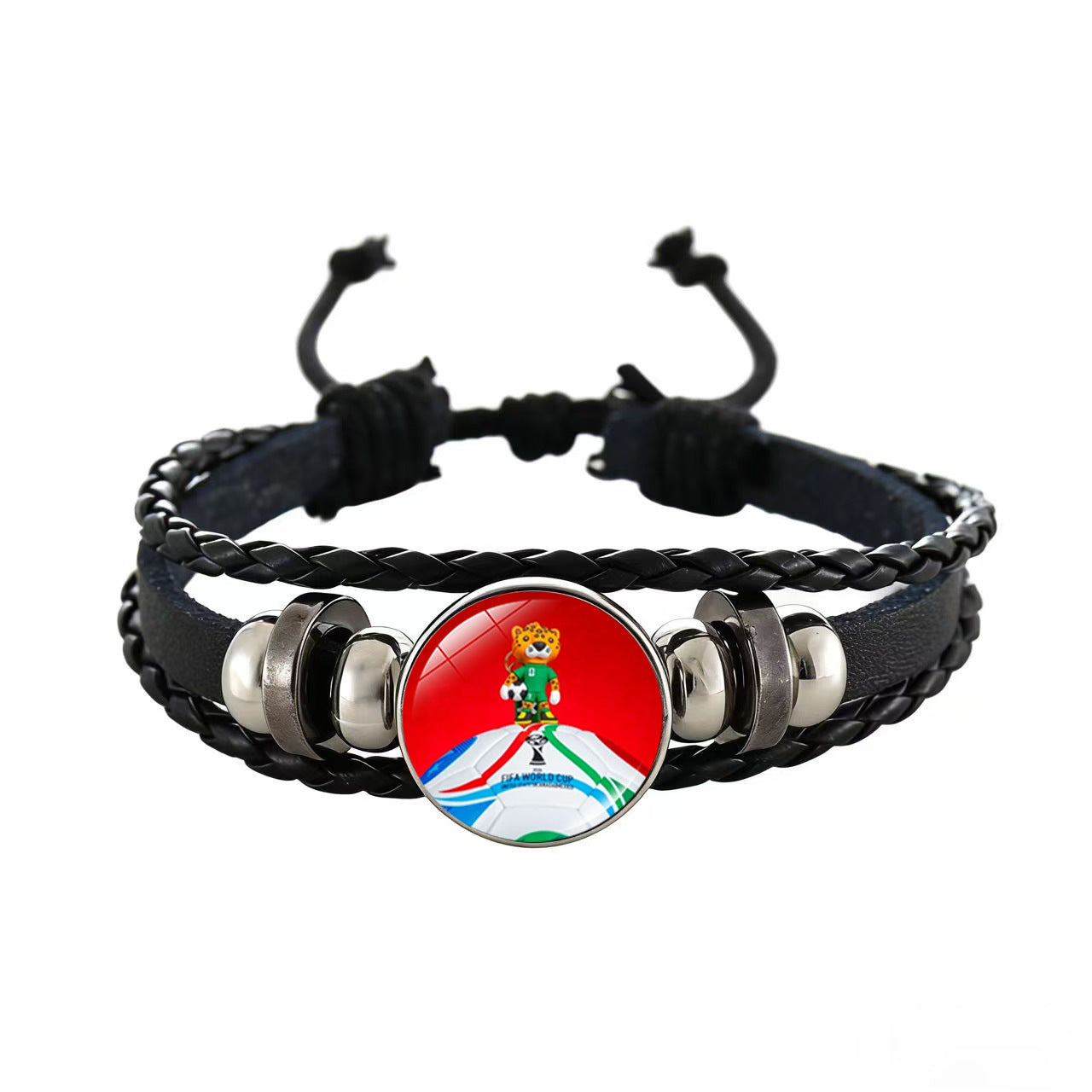 Unisex Cartoon Geometric Leather Bracelet Adjustable Wristband