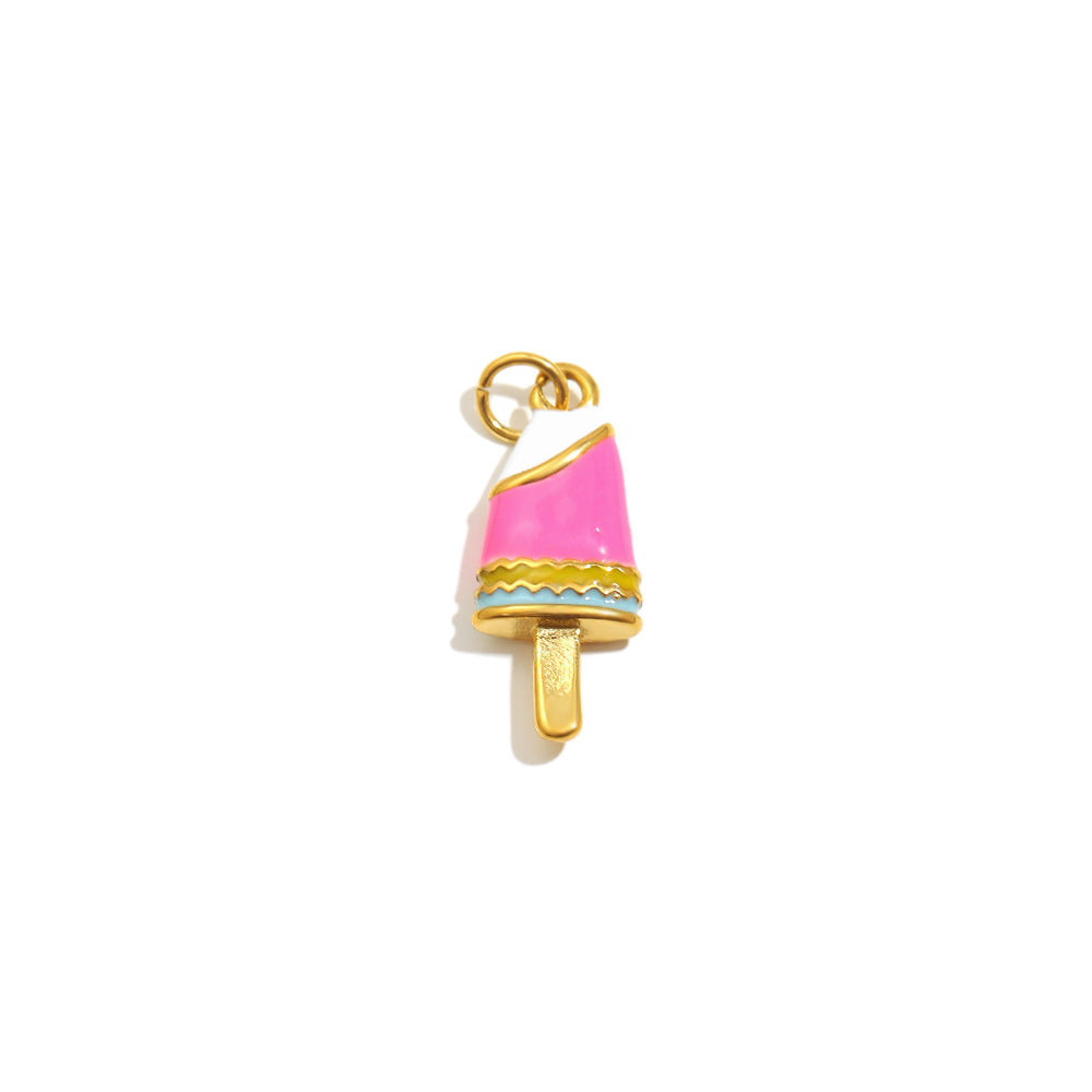 18K Gold Plated Drip Oil Animal Shape Stainless Steel Charm Bar
