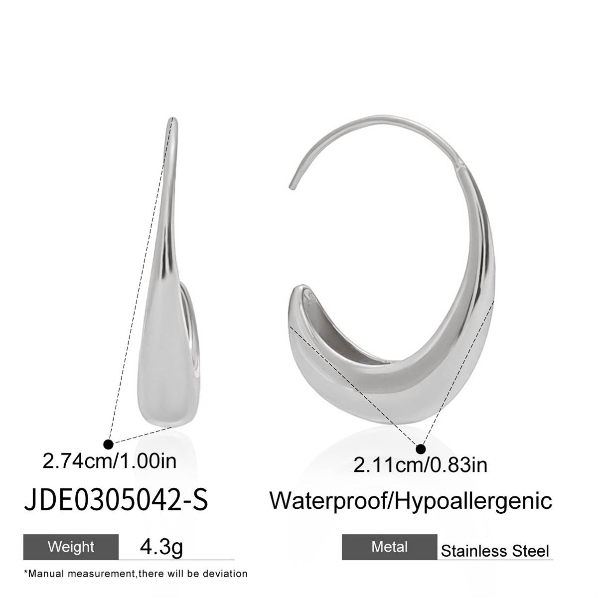 Pendientes Minimalistas Geométricos de Acero Inoxidable con Acabado Chapado para Mujer, Tachuelas de Lujo Ligeras
