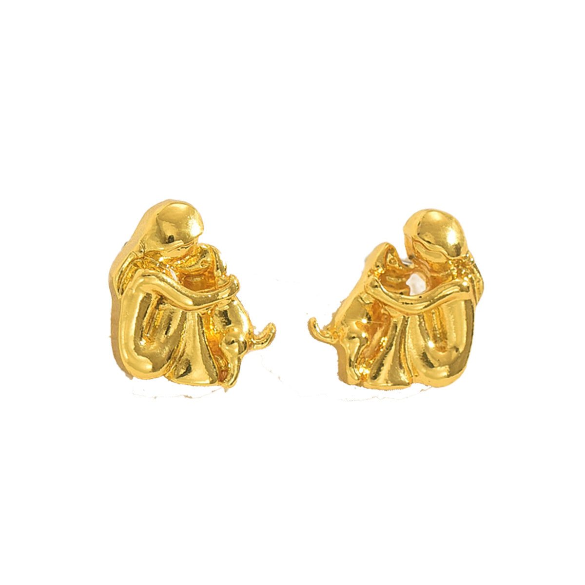 Minimalist Dog-Shaped Alloy Stud Earrings for Women with Plated Finish