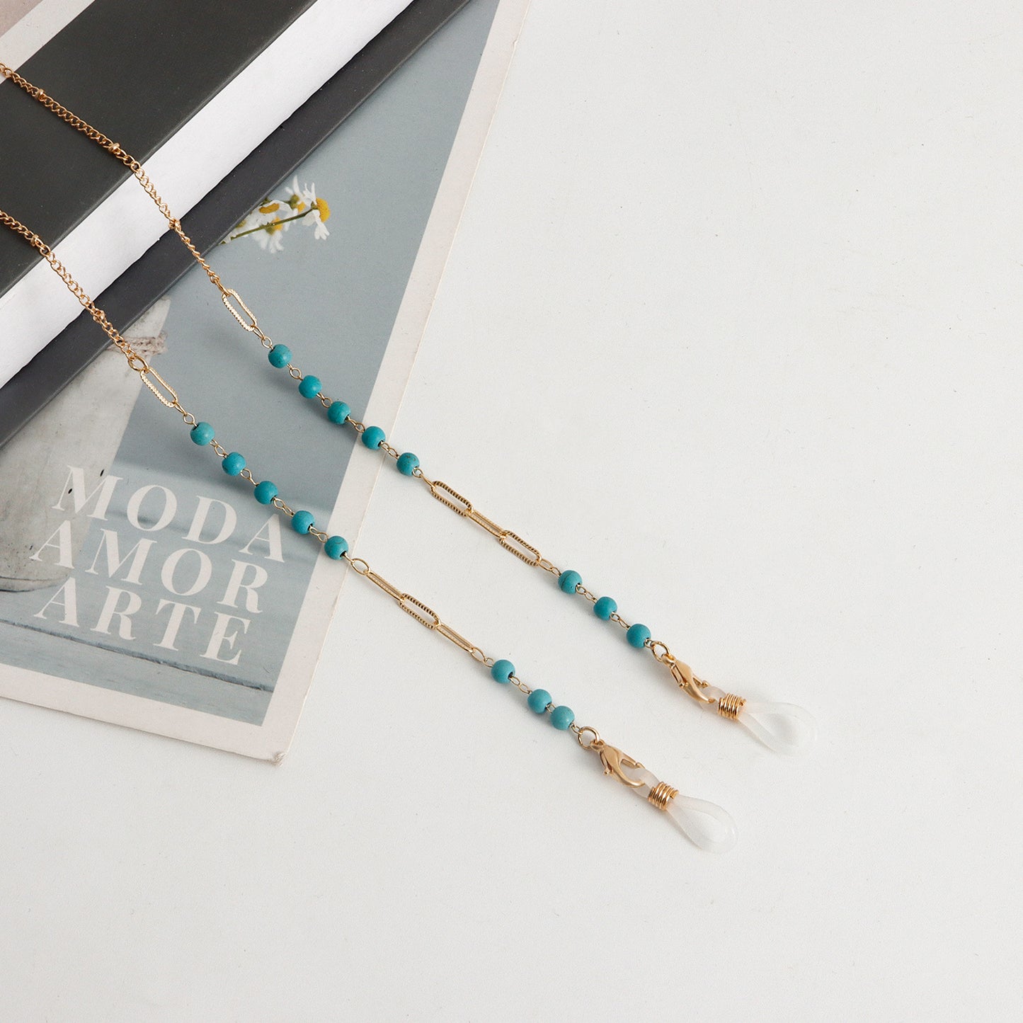Minimalist Geometric Dolphin Metal Glasses Chain Mask Lanyard