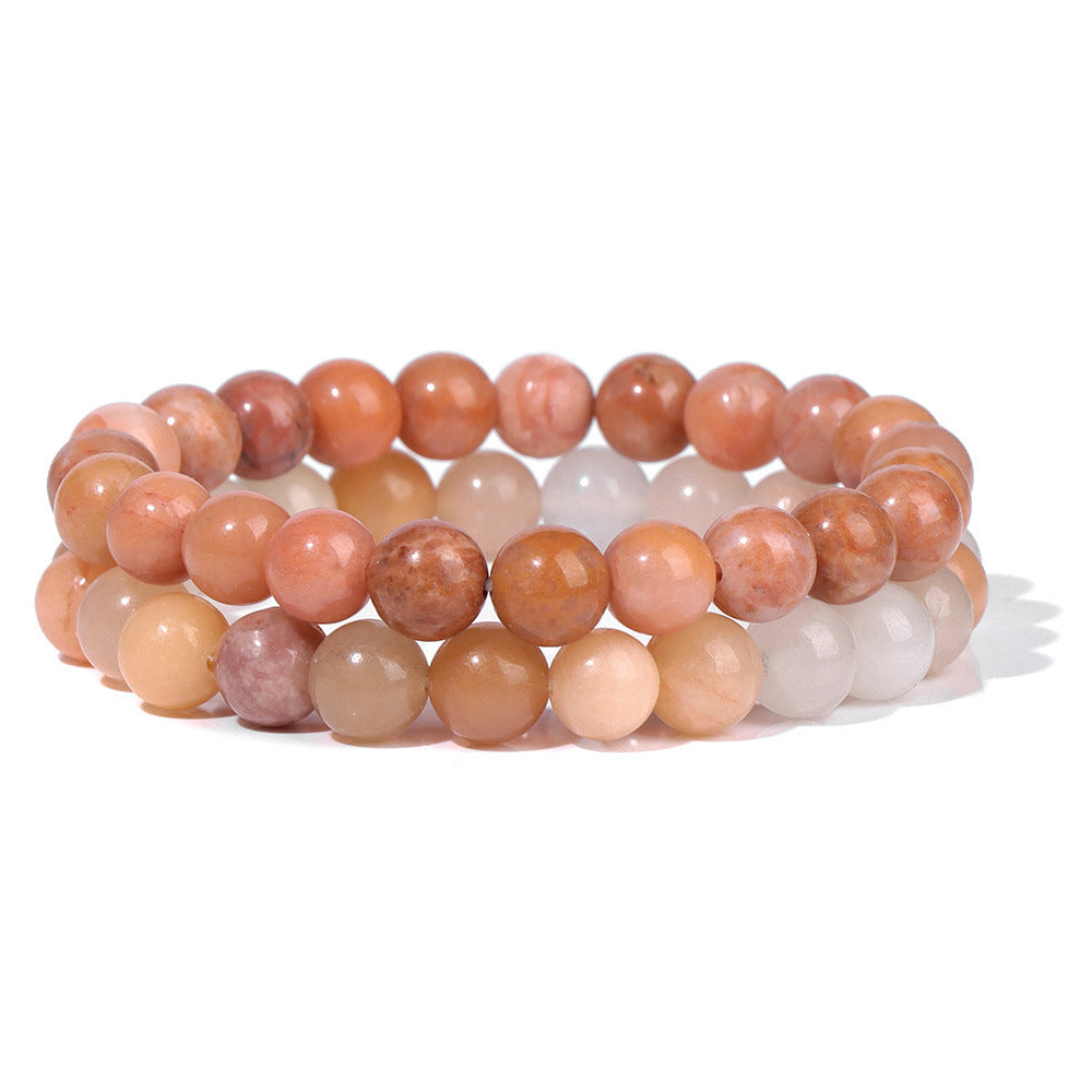 Vintage Business Geometric Natural Gemstone Beaded Bracelet Set for Unisex