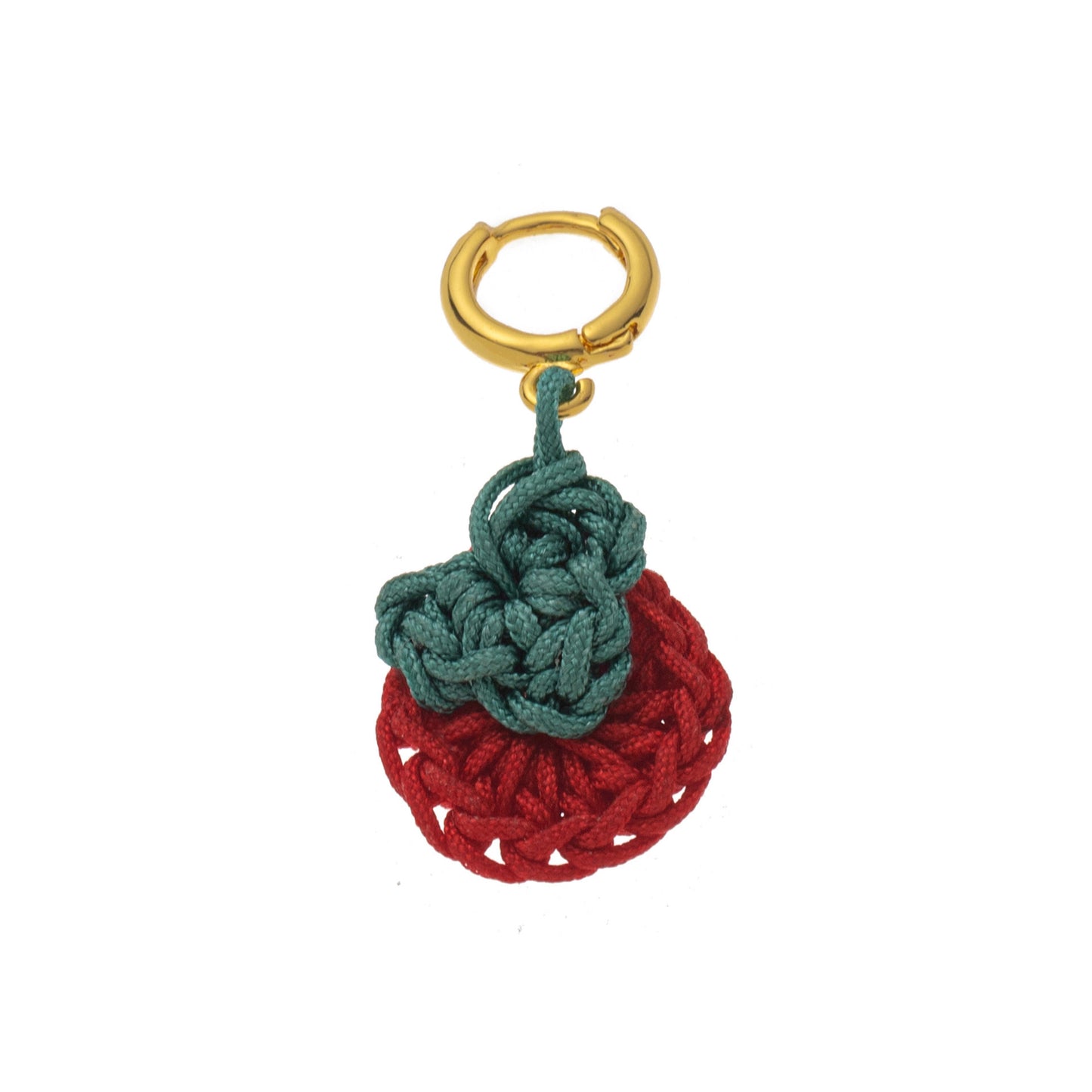 Colorful Fruit Apple Strawberry Pearl Bow Plated Brass Charm Bar