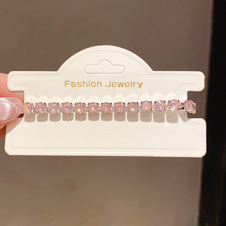 Luxury Elegant Geometric Square Brass Plated Bracelet with Cubic Zirconia Inlay for Women