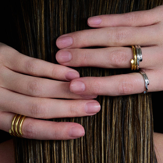 Geometric Stainless Steel Titanium Steel Plated Ring for Women Fashion Commuter Minimalist Jewelry