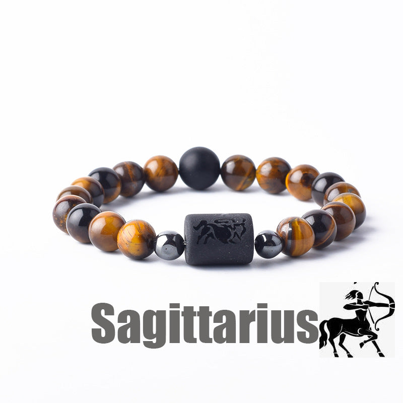 Classic Unisex Natural Stone Zodiac Beaded Bracelet