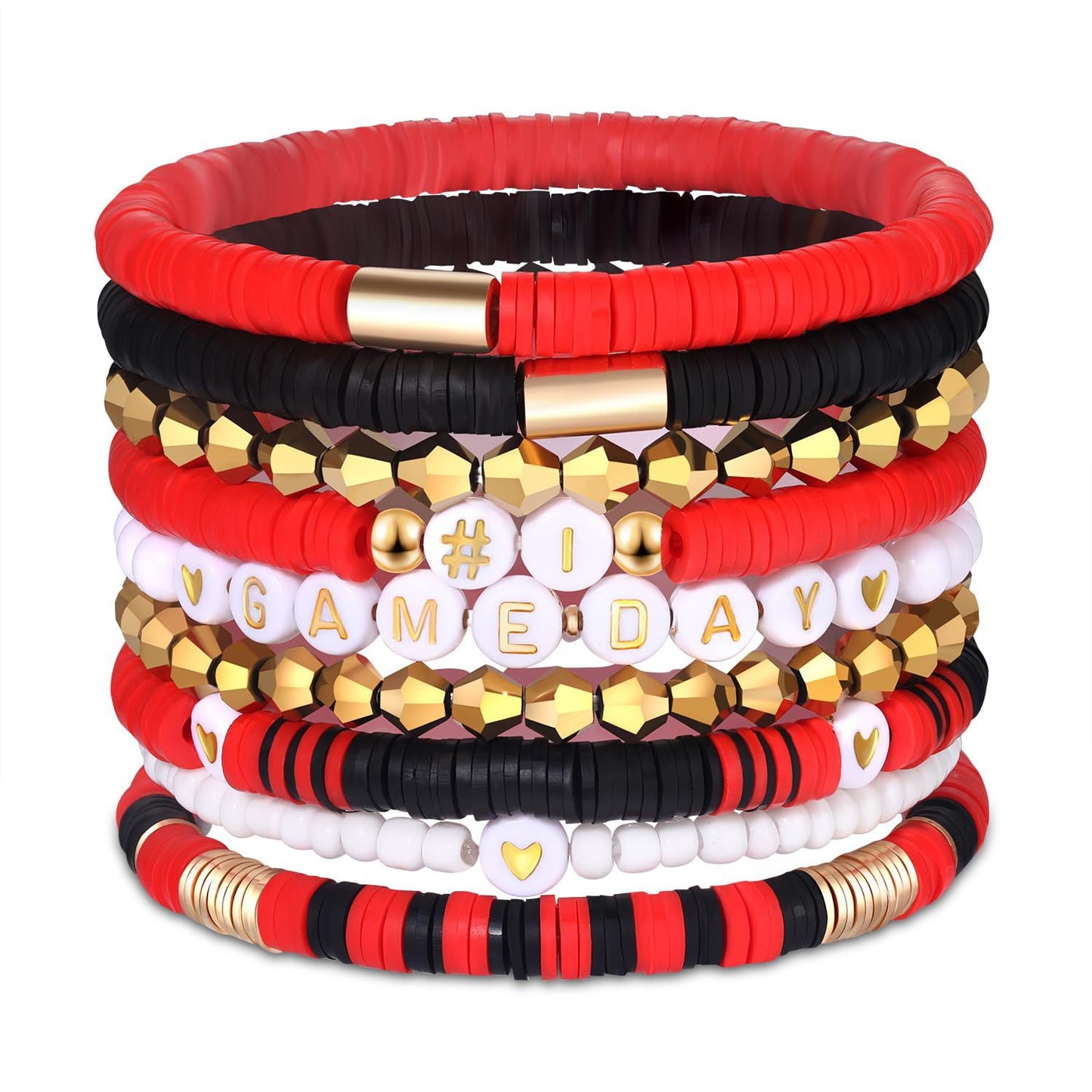 Bohemian Sporty Letter Resin Beaded Stretch Bracelet Unisex