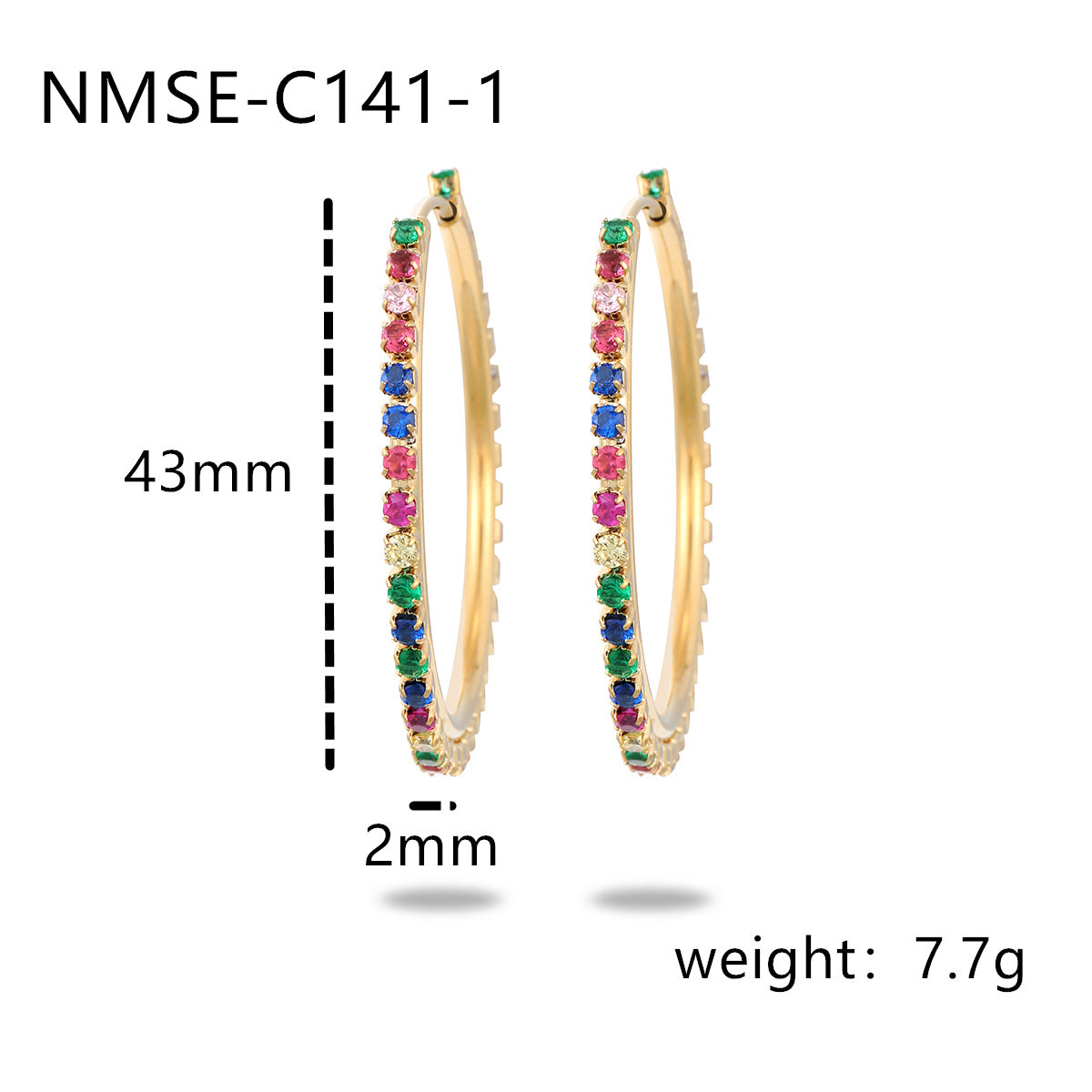 Pendientes de Tuerca de Circonita de Círculo Geométrico Chapados en Oro de 18K Minimalistas de Moda para Mujer