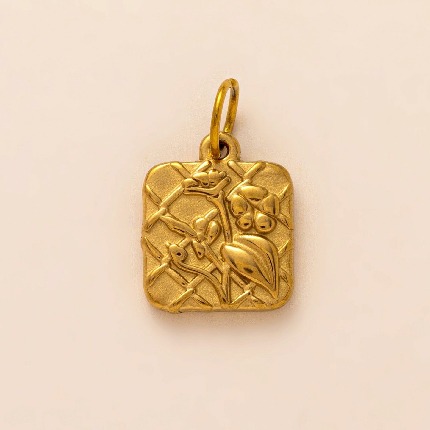 Vintage Fruit Pattern Stainless Steel 18K Gold Plated PVD DIY Charm Bar