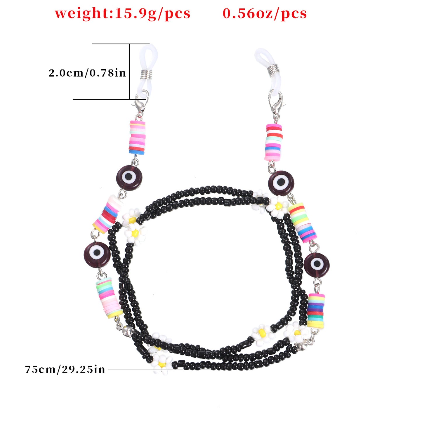 Colorful Resin Bead Floral Eyewear Chain for Women