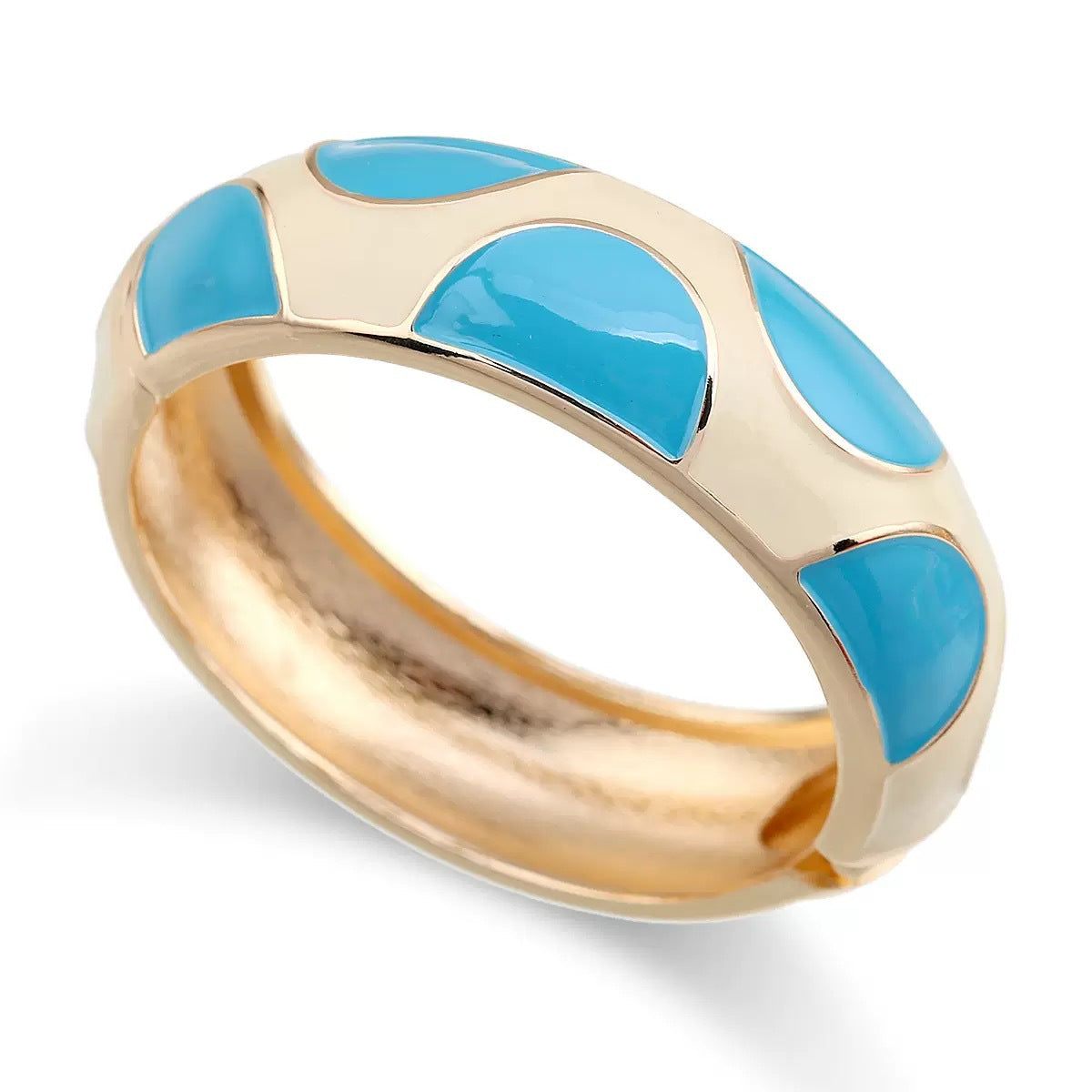 Exaggerated Vintage Round Geometric Drip Oil Plated Alloy Cuff Bracelet