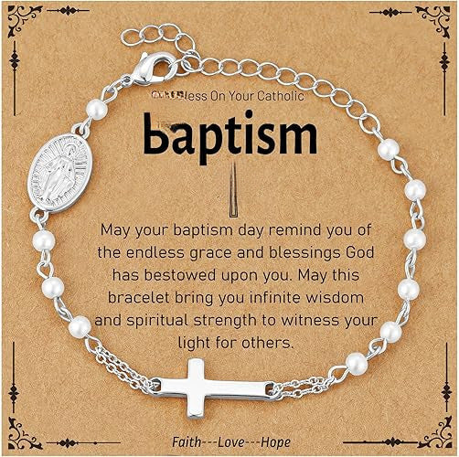 Minimalist Gold Plated Brass Cross Bracelet with White Pearl Inlay for Women
