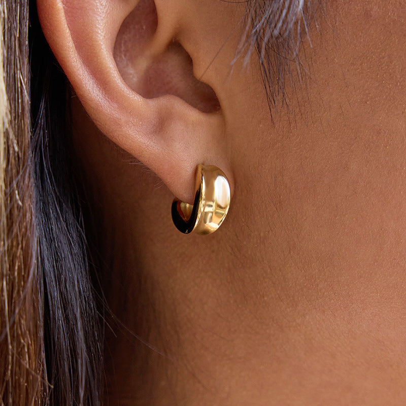 Pendientes de Acero Inoxidable Geométricos Chapados en Oro para Mujer con un Atractivo Minimalista de Lujo