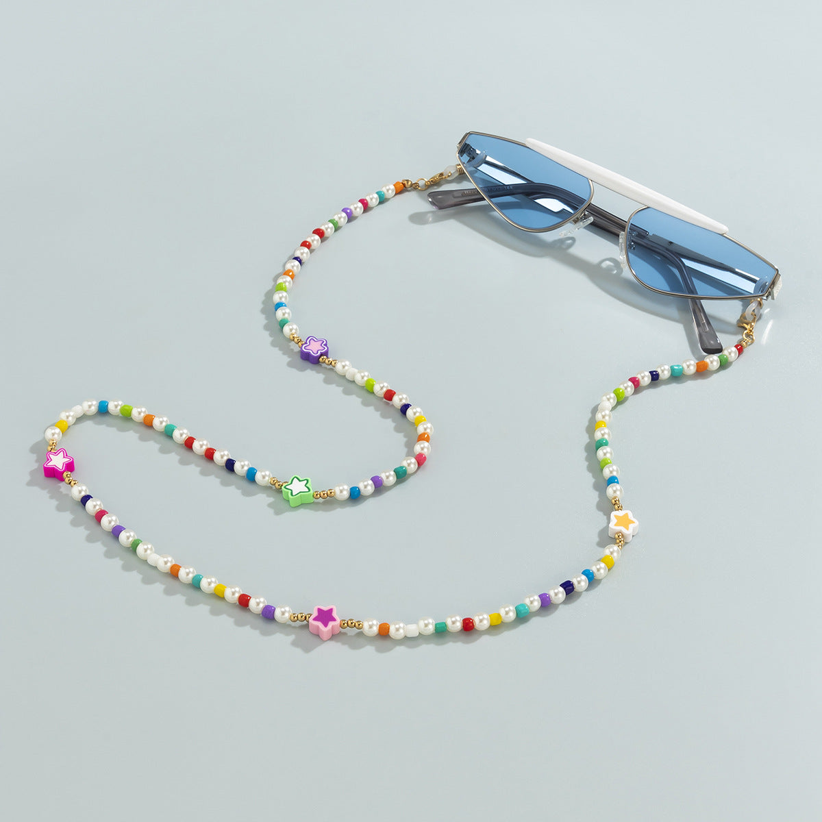 Collana Pendente a Stella Bohemien Geometrica da Donna con Perline in Resina e Dettagli Nappe su Catena a Sfere