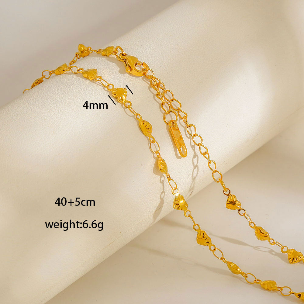 Collana con Ciondoli Geometrici Minimalisti in Acciaio al Titanio Placcato con Nappe, Charm Fai da Te per Donne