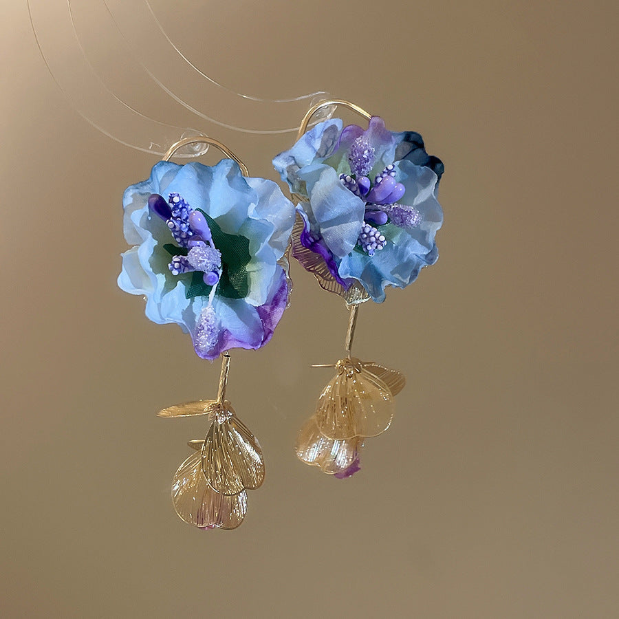 Orecchini a perno eleganti floreali in cristallo da donna con perni in acciaio placcato Collezione Primavera Gioielli per orecchie minimalisti chic