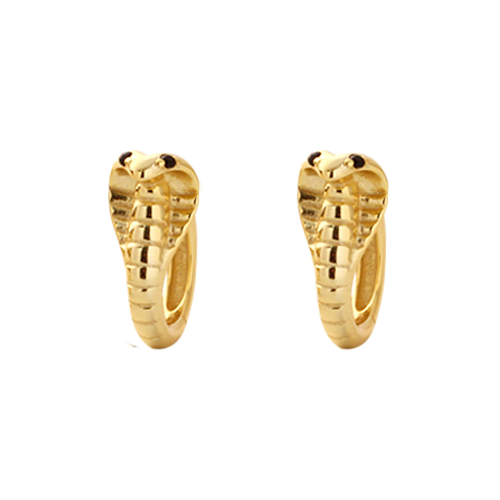 Orecchini a clip creativi a forma di animale in argento sterling S925 con intarsio di strass e finitura smaltata, unisex