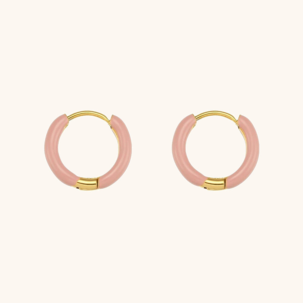Fashion Geometric Donut Hoop Earrings Stainless Steel 18K Gold Plated Water Wave Enamel for Women