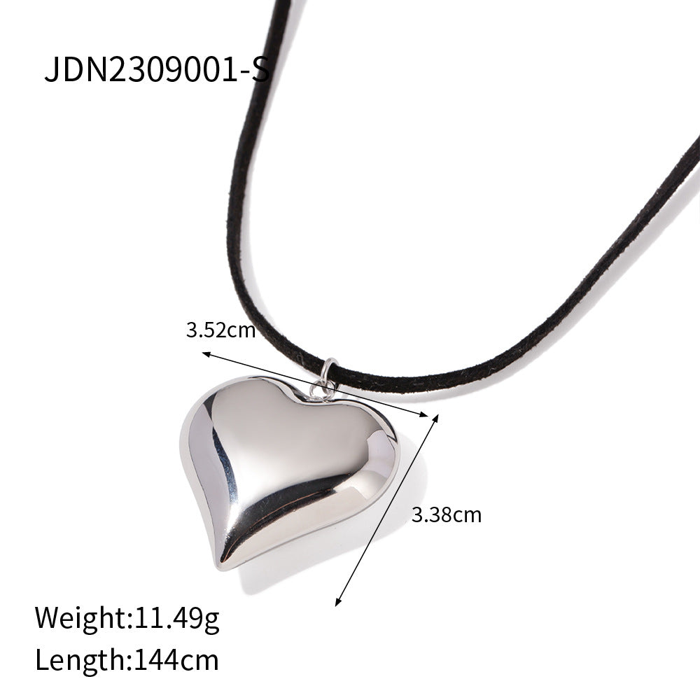 Trendy Ins Style 18K Gold Plated Stainless Steel Curved Tube Circle Pendant Necklace Unisex