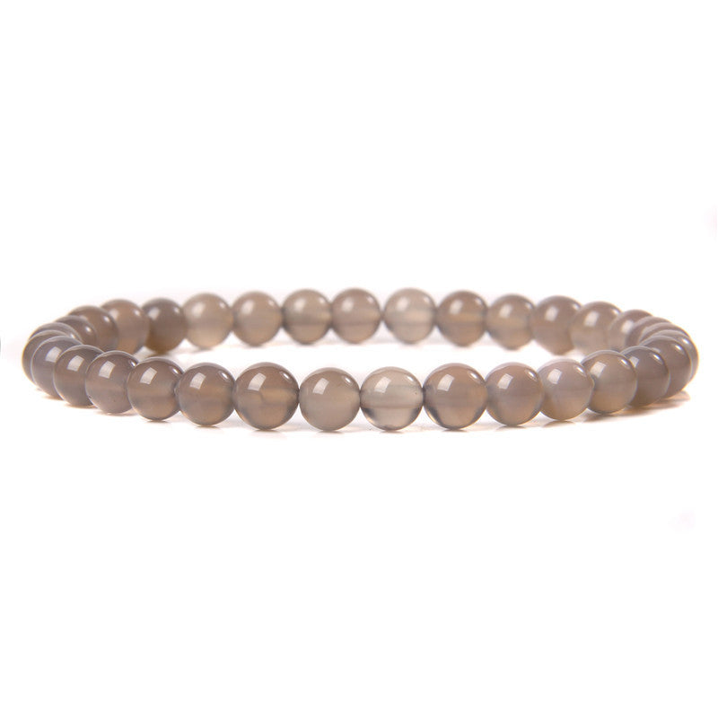 Elegant Casual Geometric Natural Agate Beaded Bracelet Unisex 6mm