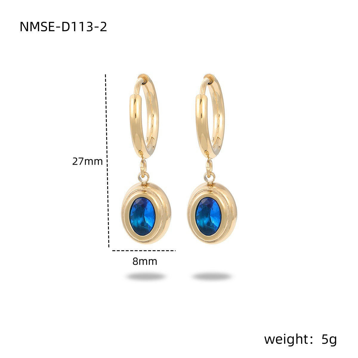 Aretes de acero inoxidable geométricos minimalistas para mujer con baño de oro de 18 quilates e incrustaciones de circonitas