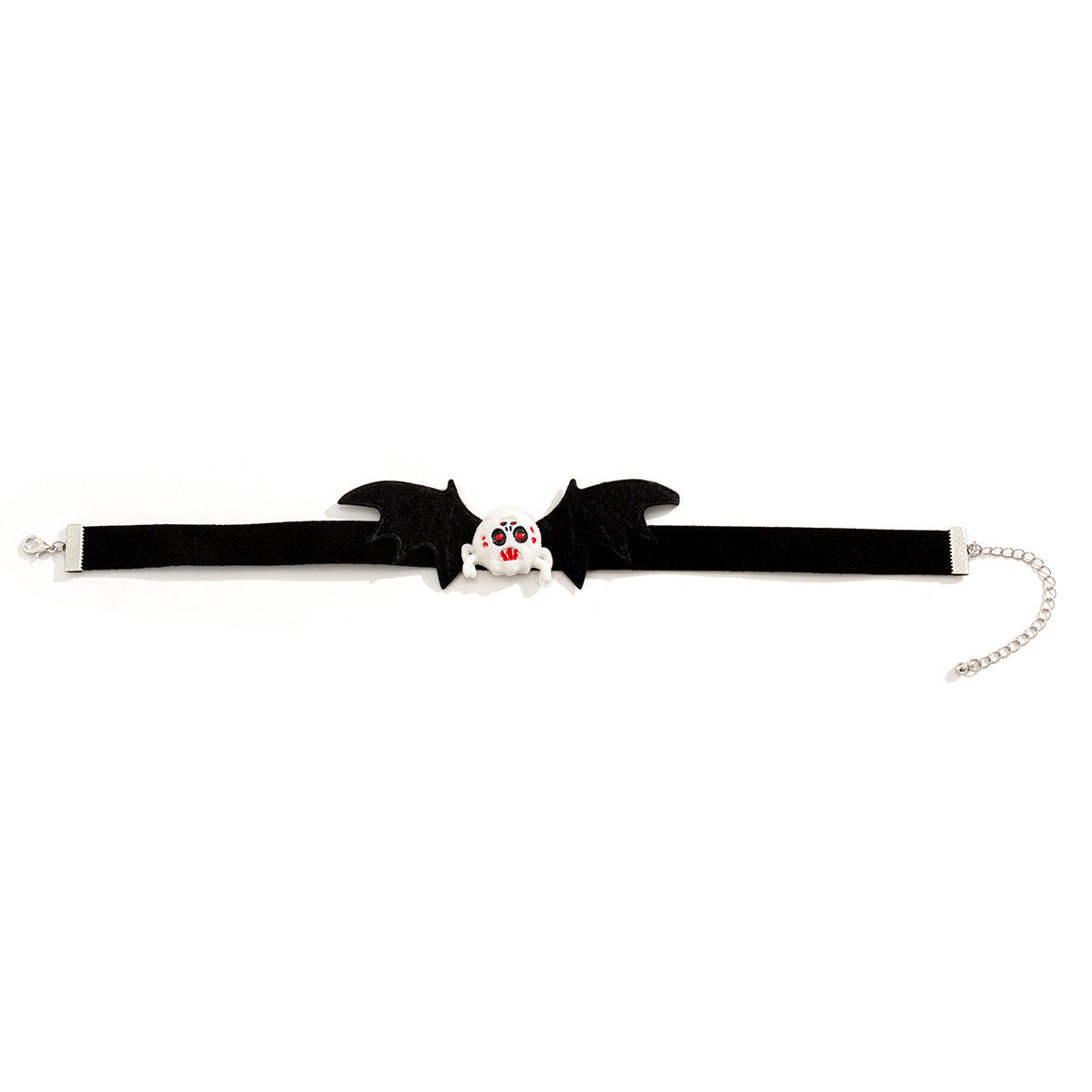Collana girocollo a mezzaluna in stile gotico con motivi di zucca e fantasmi per donna, ciondolo in resina fatto a mano su catena di velluto
